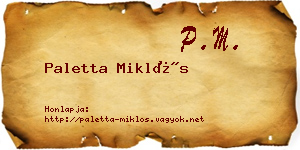 Paletta Miklós névjegykártya