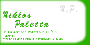 miklos paletta business card